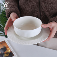 Assiette ronde en porcelaine blanche, vente en gros, Service de vaisselle, vente en gros