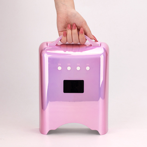 2024เครื่องเป่าเล็บแบบไร้สายสีชมพู78W เครื่องอบเล็บแบบมืออาชีพโคมไฟ LED UV แบบชาร์จไฟได้ - Product Image 3