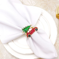 Dessin animé rond de serviette arbre de Noël voiture rond de serviette fermoirs de serviette sont utilisés pour les décorations de fête dans les restaurants d'hôtel familial