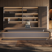 Bureau de direction moderne en forme de L, de luxe, modulaire, sain, personnalisable, en bois, pour PDG