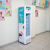 Congélateur commercial vertical MEISDA SD105BG 105L avec vitrine en verre mince, refroidissement direct, style à température unique