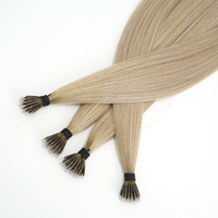 Extensions de cheveux humains lisses à anneaux nano, 12-24 pouces, double épaisseur, cheveux russes Remy, pointe nano pour professionnels de salon