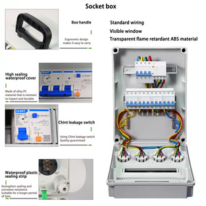 IP67 chống thấm nước, chống bụi, chống cháy công nghiệp ổ cắm hộp, 2P 63 + MCB 1P 16A + năm lỗ ổ cắm - Product Image 3