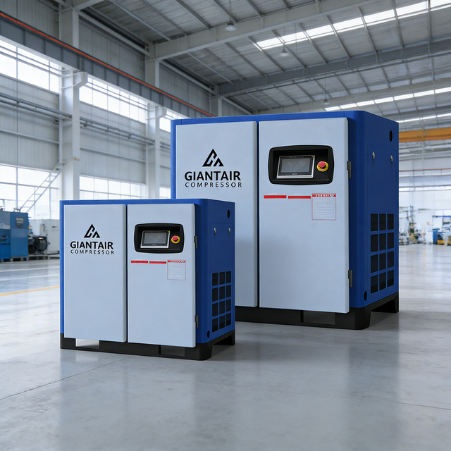 Industrial Fixed Rotary Screw Air Compressor with PMVF Inverter 50HP/30HP 8Bar 100CFM for Sandblasting Electric Rotary China