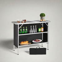 Table pliante portable d'extérieur en aluminium noir rectangulaire moderne résistante aux UV, facile à transporter, mobilier d'extérieur pour le poker
