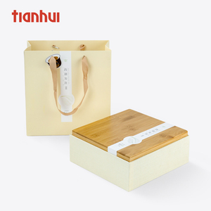 Tin Can Wooden Bamboo Tea <strong>Box</strong> with 2 Tin Square <strong>Box</strong> New Metal <strong>Coffee</strong> <strong>Gift</strong> Packaging - Product Image 4
