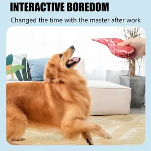 Toptan özel Logo simülasyon biftek interaktif dayanıklı tuval sesli evcil hayvan oyuncağı köpek çiğnemek oyuncak - Product Image 5