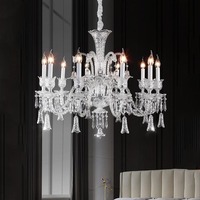 Lustres en cristal français, style européen, salon, salle à manger, chambre à coucher moderne, lampe de luxe, villa, lustre suspendu