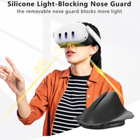 Coussinet en cuir PU épaissi, support en silicone souple, coussinet nasal pour accessoires de jeu Meta Quest 3, ensemble de masques faciaux