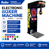 Ruike QJJ923 Machine de boxe électronique d'intérieur, Distributeur automatique de boxe, Machine de frappe, Machine d'arcade en métal et acrylique 110/220V Mini