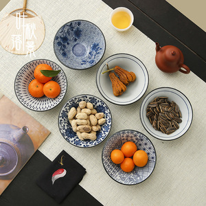 Ensemble de bols en porcelaine bleue et blanche pour servir des fruits, des noix et des desserts à la maison, nouveau style chinois - Product Image 4