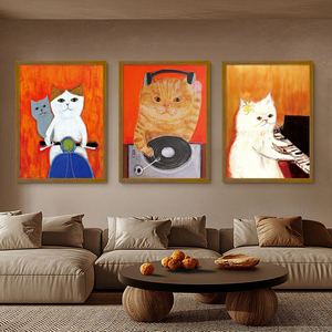 Decoración del Hogar Japonesa, Divertidos <span class=keywords><strong>Dibujos</strong></span> <span class=keywords><strong>Animados</strong></span> <span class=keywords><strong>de</strong></span> Animales, Gato, Póster en Lienzo, Decoración para Habitación Infantil, Pintura y Arte Mural - Product Image 2