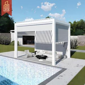 Pergola rétractable motorisée en aluminium à lames orientables avec éclairage RGB <span class=keywords><strong>pour</strong></span> jardins, patios et espaces extérieurs - Product Image 1