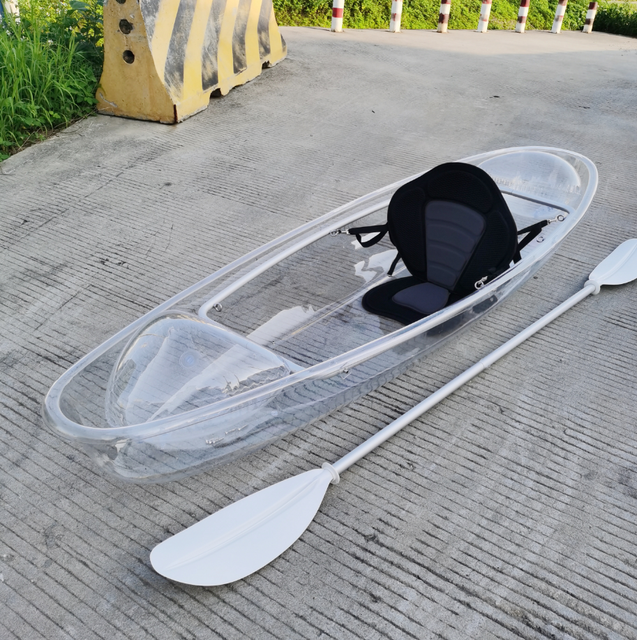 Siège de bateau de luxe individuel en tissu, airbag transparent et pagaie.