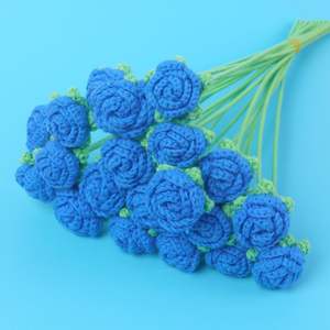 Bouquet de roses à bulles au Crochet multicolore créatif Ornement de fleurs tricotées en <span class=keywords><strong>laine</strong></span> pour l'obtention du diplôme Vente directe d'Halloween pour - Product Image 5