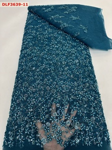 Nhà Máy Bán Buôn New Nặng Hạt Thêu Vải Với Sequins Ngọc Trai Vải Tuyn Lưới Vải Cho Làm Váy Cưới - Product Image 5