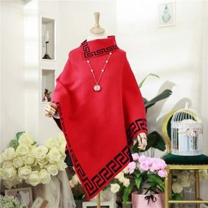 Hiver Femmes Vintage <span class=keywords><strong>Poule</strong></span> <span class=keywords><strong>Poncho</strong></span> Rétro Classique Irrégulière Jacquard Châle Cape Femelle Chandail - Product Image 6