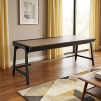 Bureau d'ordinateur pour la maison, cadre en bois massif noir, design de table de bureau unique avec tiroirs pour salle d'étude ou projet de bureau