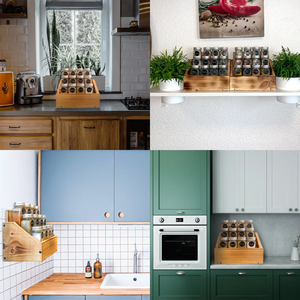 Vintage Flamed Wood Spice Rack Stehender oder hängender Gewürz ständer für Küchengeräte Lack finish für die Aufbewahrung von Spice Shaker - Product Image 2