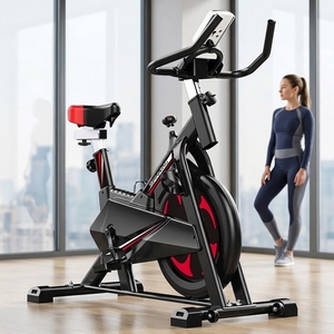 <span class=keywords><strong>Bicicleta</strong></span> de Spinning para Ejercicio en Casa, <span class=keywords><strong>Bicicleta</strong></span> Estática con Transmisión por Correa Silenciosa, Carga Máxima de 120 kg, Ejercicio en Interiores - Product Image 2