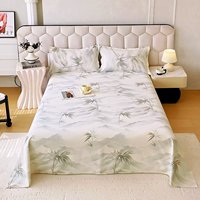 Ensemble de literie 4 pièces en coton 100% tissé grossier, moderne et doux, imprimé floral, housse de couette et drap