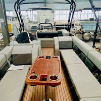Bateau ponton en aluminium Allhouse de 25 pieds, bateau de loisirs, bateau de pêche, fabriqué en Chine, à vendre