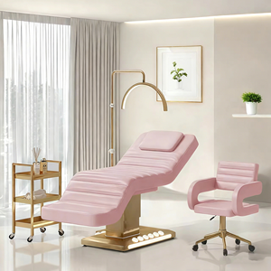 Luxury Electric Massage Table Golden Leather Facial <strong>Bed</strong> with Remote Control <strong>LED</strong> Light for Professional Spa Beauty Salon Clinic - Product Image 4