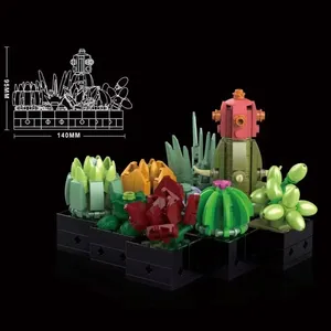 Set de Construcción de Plantas Suculentas, 771 Piezas, Juguete de Plástico DIY, Ladrillos de Bonsái para Decoración de Escritorio en Casa, Proyecto Relajante, Regalo para Adultos - Product Image 6