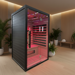 Sauna Domestica Moderna 2026 in Legno di Hemlock Massiccio con Pannello di Controllo Computerizzato e Riscaldatori Elettrici a Infrarossi - Product Image 1