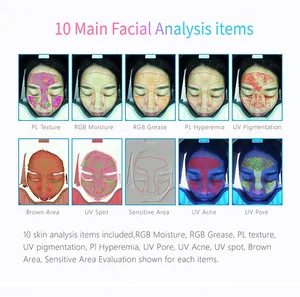 Máquina inteligente de diagnóstico de pele facial, mais novo testador 3d de rosto para beleza, salão de beleza, analisador de pele