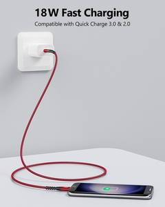 SUNGUY High-Speed 18W Nylon Braided <b>USB</b> C Fast Charging <b>Cable</b> <b>USB</b> Data <b>Cable</b> chargeur de téléphoner for Phone Laptop - Product Image 3