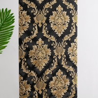 Papier peint grande fleur 3d européen rouge doré, revêtement mural de luxe rétro de grande taille pour mur de chambre à coucher, salon