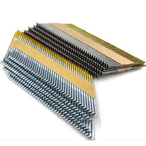 Clous de charpente galvanisés à <span class=keywords><strong>34</strong></span> <span class=keywords><strong>degrés</strong></span> de 3 pouces Bande de papier à anneau à tige lisse Matériau commun en acier pour clous - Product Image 1