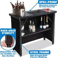 Table pliante portable pour salon de coiffure, idéale pour les fêtes en intérieur et en extérieur, les pique-niques, les expositions, avec sac de transport inclus