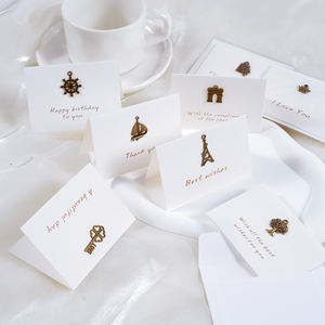 Set di biglietti d'<span class=keywords><strong>auguri</strong></span> Vintage in metallo, - Product Image 2