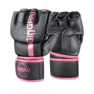 Guantes de Cuero Profesionales de Medio Dedo GINGPAI para Entrenamiento de MMA, <span class=keywords><strong>Boxeo</strong></span>, Sanda y Artes Marciales Mixtas - Agarre de Mano de Alta Calidad - Product Image 3
