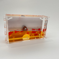 Cadre photo miniature personnalisé en acrylique liquide connectable avec hérisson flottant et paillettes à l'intérieur Rrinaceus Earopaeus Floater