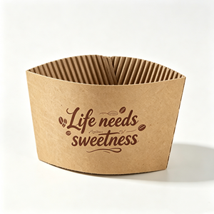 Recyclable Kraft Paper Cup Sleeve for Hot Coffee & Tea, Custom Printed Eco-Friendly Disposable Cup Sleeves, Wholesale Package - Product Image 3