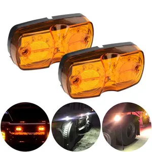 Lampu Samping Super Terang Lampu Fender Truk Led 2 LED 12V/24V Amber Putih Merah Smokey Merah Smokey Lampu Sinyal Amber Bentuk Oval Panas