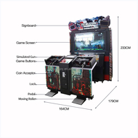 Machine de jeu d'arcade de tir VR simulateur 3D pour parc d'attractions, à monnayeur, en métal, pour intérieur, version anglaise