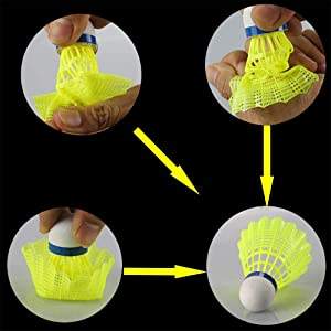 2025 Hochwertiger Gelber Nylon+Schwamm Federball Günstiger Preis Für Tägliche Spiele und Training Geeignet - Product Image 4