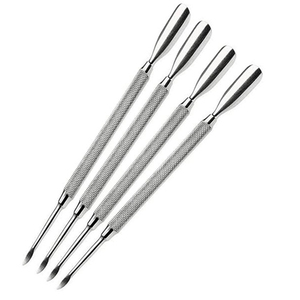 Pousse-cuticules en acier inoxydable, outil de manucure pour nail art, double extrémité, éliminateur de peaux mortes, accessoires de pédicure pour usage en salon - Product Image 1