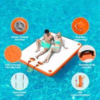 Plateforme flottante gonflable en PVC de qualité commerciale – Plateforme robuste pour l'amarrage des bateaux, la baignade, utilisation intérieure/extérieure 5-10 personnes