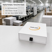 Boîte cadeau en ruban blanc et noir, impression personnalisée, pliable, style livre, fermeture magnétique rigide, vente en gros, directement de l'usine, emballage plat