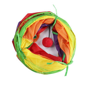 Interativo Engraçado Gato Túnel Tubo Brinquedos Pequeno 3-Way Dobrável Kitty Peek Hole Ball para Jogar - Product Image 4