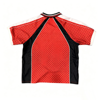T-shirt personnalisé Kornit DTG pour homme, coupe oversize, col en V, motif étoile rouge, effet délavé, streetwear, OEM