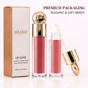 Gloss à lèvres scintillant longue tenue naturel avec couleurs or et argent, en forme de gâteau semi-circulaire pour maquillage de fête, marque privée - Product Image 5