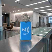 Llavero de PVC con Chip NFC NTAG215, Modelo 3050, 30x50mm, Resistente al Agua, con Resina Epoxi, Programable, Control de Acceso, 13.56MHz
