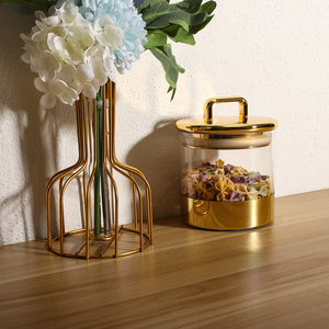 M-6029A Clear Acrylic Jar With Airtight Gold Lid Cookie Candy Storage <strong>Container</strong> Perfect for Dry Food <strong>Fruit</strong> Nuts Herbs Cereals - Product Image 5