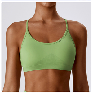Soutien-gorge de yoga pour femmes européennes et américaines, maintien élevé, bretelles croisées, respirant, séchage rapide, ajustement parfait, sport, course à pied, fermeture avant - Product Image 4